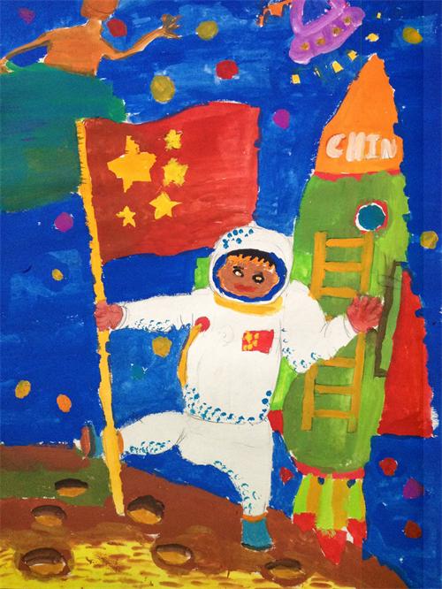 登月—董田晨 - 绘画 - 才艺展示 - 少儿才艺 - 六安新闻网